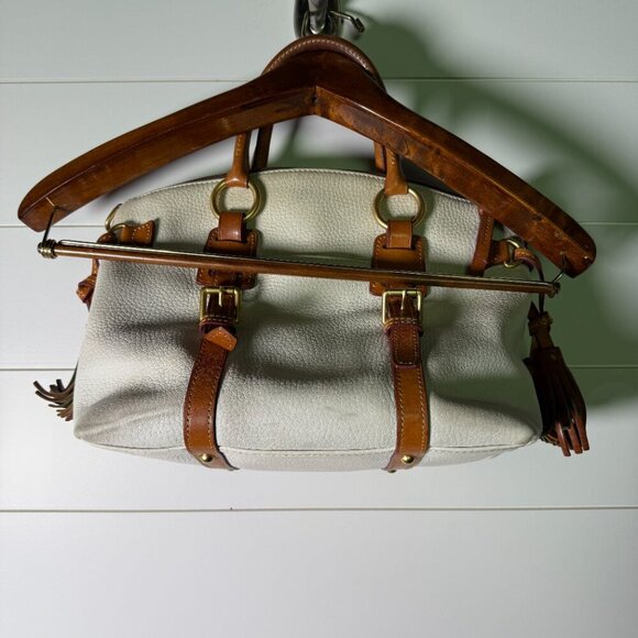 Dooney & Bourke Satchel Purse Off White/Cream and Brown - Picture 8 of 15